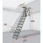 Чердачная лестница с люком в потолок Fakro LST-B Metall Thermo 700*1000*3000