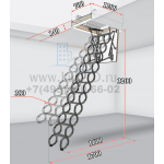 Чердачная лестница в потолок с люком Fakro LST Metall Thermo 700*1200*2800