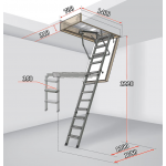 Чердачная лестница в потолок Fakro LML Metall Lux 600*1400*3220